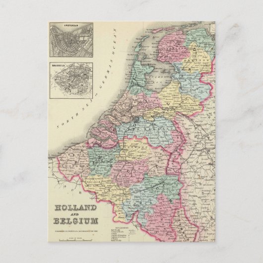  kaart van Nederland en België (1856) (Voorkant)