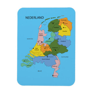Kaart van Nederland magneet