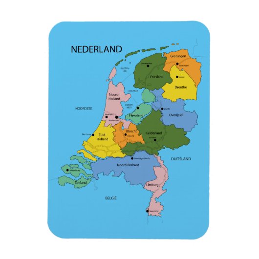 Kaart van Nederland magneet (Verticaal)
