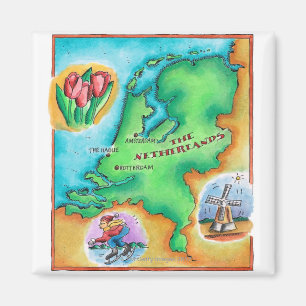 Kaart van Nederland Magneet