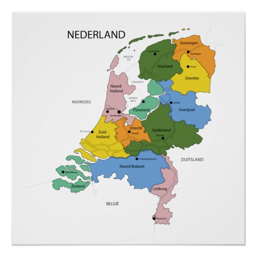 Kaart van Nederland Perfect Poster (Voorkant)