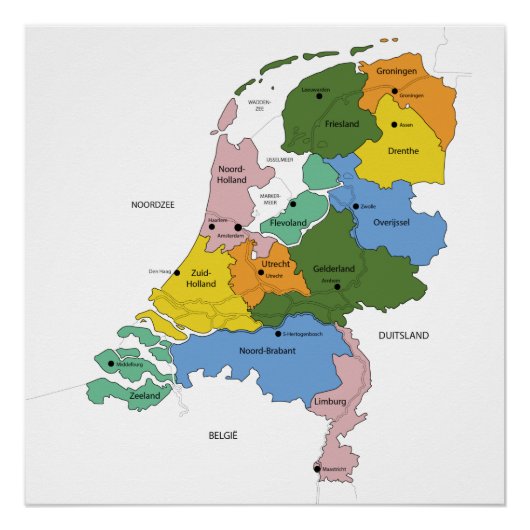 Kaart van Nederland Perfect Poster (Voorkant)