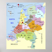 Kaart van Nederland Poster (Voorkant)