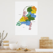 Kaart van Nederland Poster (Keuken)