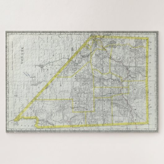  kaart van Nevada (1889) Legpuzzel (Horizontaal)