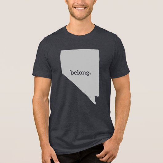 Kaart van Nevada Belong State Pride Tri-Blend Shirt (Voorkant)