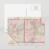  kaart van Nevada en Utah (1866) (Voorkant / Achterkant)