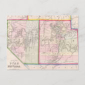  kaart van Nevada en Utah (1866) (Voorkant)