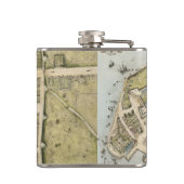  kaart van New Amsterdam (1660) Heupfles (Achterkant)