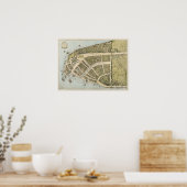  kaart van New Amsterdam (1660) Poster (Keuken)
