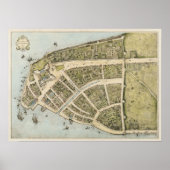  kaart van New Amsterdam (1660) Poster (Voorkant)