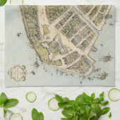  kaart van New Amsterdam (1660) Theedoek (Gevouwen)