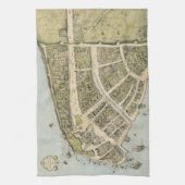  kaart van New Amsterdam (1660) Theedoek (Verticaal)
