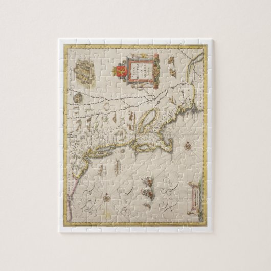 Kaart van New Belgium en New England, pub. in Amst Legpuzzel (Verticaal)