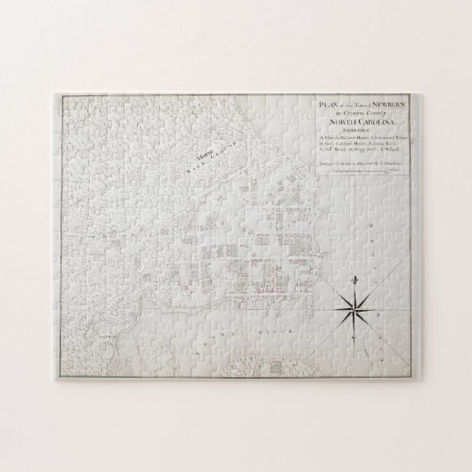  kaart van New Bern NC (1769) Legpuzzel (Horizontaal)