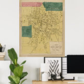  kaart van New Britain CT (1869) Poster (Thuiskantoor)