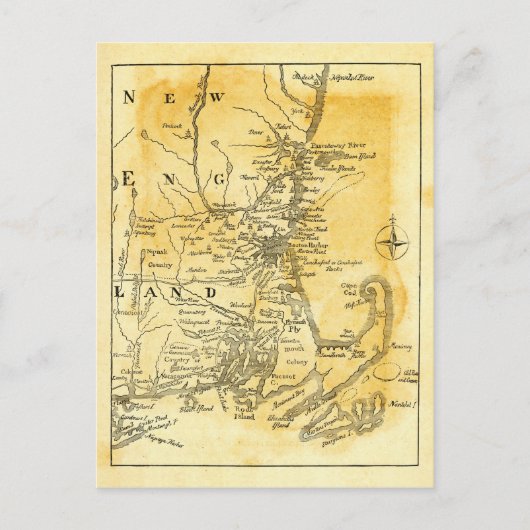  kaart van New England (Voorkant)