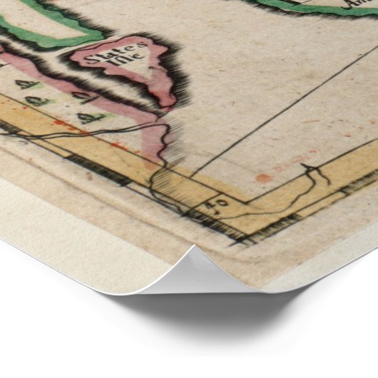  kaart van New England (1675) Poster (Hoek)