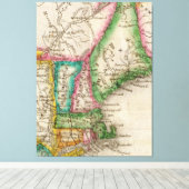  kaart van New England (1822) Canvas Afdruk (Insitu (Houten vloer))