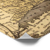  kaart van New England (1836) Poster (Hoek)