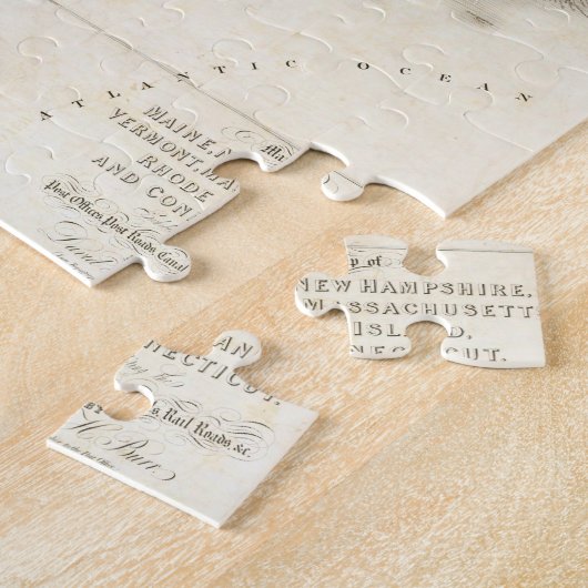  kaart van New England (1839) Legpuzzel (Zijkant)