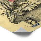 Kaart van New England and Surround (1860) Poster (Hoek)