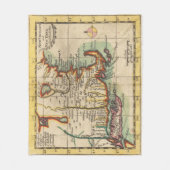 kaart van New England & Long Island (1703) Fleece Deken (Voorkant)