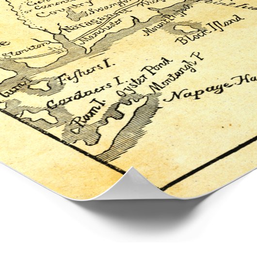  kaart van New England Poster (Hoek)