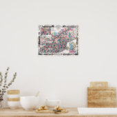 kaart van New England Poster (Keuken)