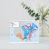 Kaart van New-France in 1750 (Staand voorkant)