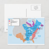 Kaart van New-France in 1750 (Voorkant / Achterkant)