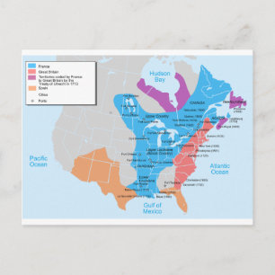 Kaart van New-France in 1750