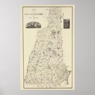 Kaart van New Hampshire 1816 Poster
