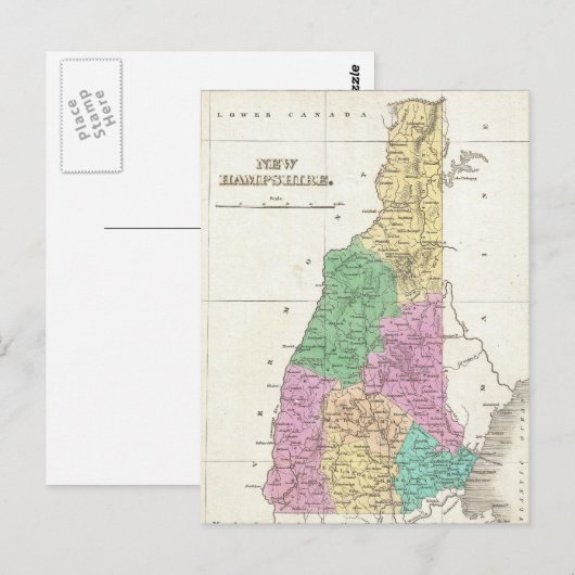  kaart van New Hampshire (1827) (Voorkant / Achterkant)