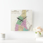  kaart van New Hampshire (1827) Vierkante Klok (Huis)