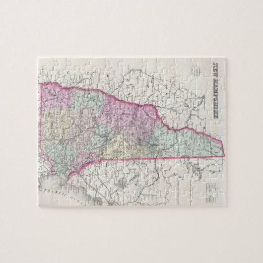  kaart van New Hampshire (1855) Legpuzzel (Horizontaal)