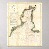  kaart van New Haven (1872) Poster (Voorkant)