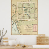  kaart van New Haven CT (1865) Poster (Keuken)