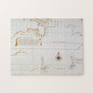 Kaart van New Holland Nu Australië 3 Legpuzzel