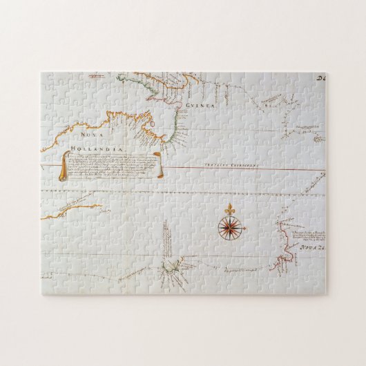 Kaart van New Holland | Nu Australië 3 Legpuzzel (Horizontaal)