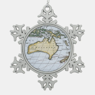 Kaart van New Holland Tin Sneeuwvlok Ornament