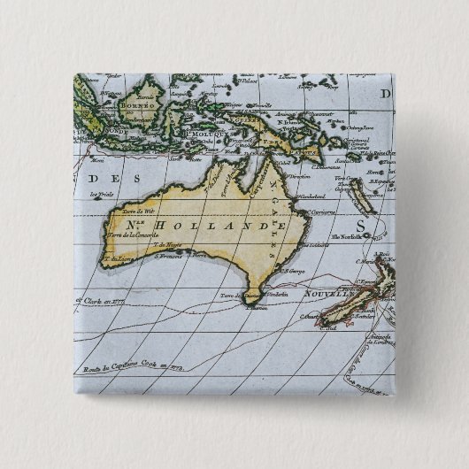 Kaart van New Holland Vierkante Button 5,1 Cm (Voorkant)