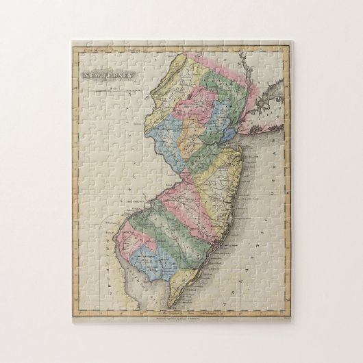  kaart van New Jersey (1823) Legpuzzel (Verticaal)