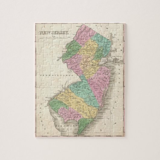  kaart van New Jersey (1827) Legpuzzel (Verticaal)