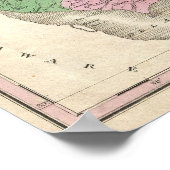  kaart van New Jersey (1827) Poster (Hoek)