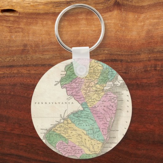  kaart van New Jersey (1827) Sleutelhanger (Voorkant)