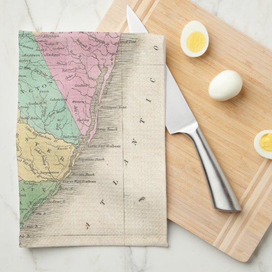  kaart van New Jersey (1827) Theedoek (Quarter Fold)