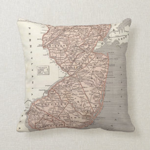 kaart van New Jersey (1845) Kussen