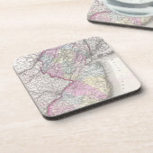  kaart van New Jersey (1855) Drankjes Onderzetter (Linkerzijde)