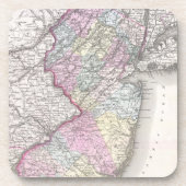 kaart van New Jersey (1855) Drankjes Onderzetter (Voorkant)